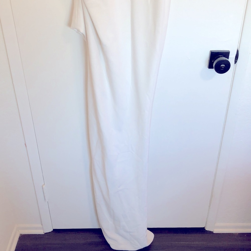 NEW Bronx and Banco Stella Bridal Gown in White One Shoulder Maxi Wedding Dress - Picture 8 of 8